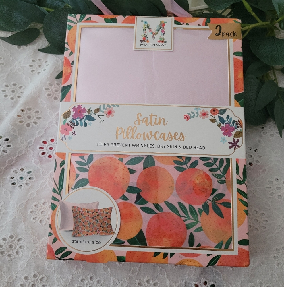Satin Pillowcases - Pink and Orange